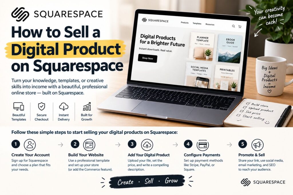 How to sell a digital product on squarespace